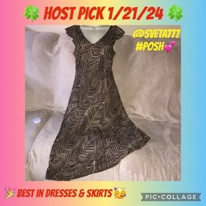 BCBG Maxazria Small tan and brown palm leaves pattern dress 💕